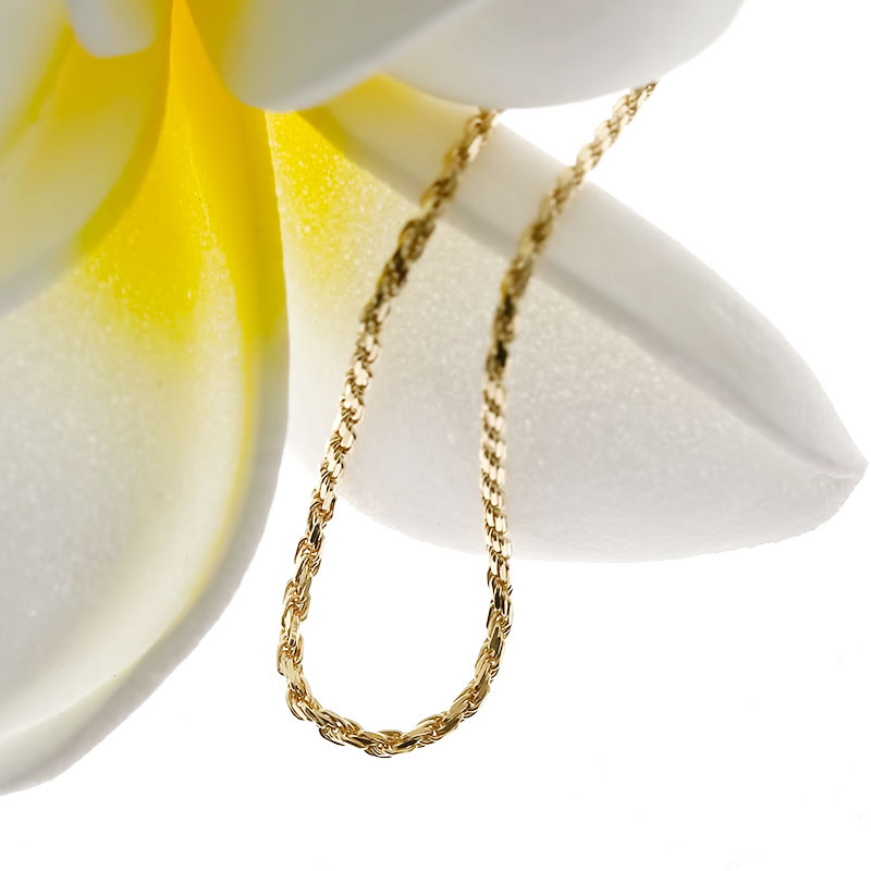 市場 ハワイアンジュエリー チェーン Lono 14k 幅2mm ロノ cm ホワイト ゴールド イエロー アンクレット ピンク スクリュー ブレスレット ロープチェーン