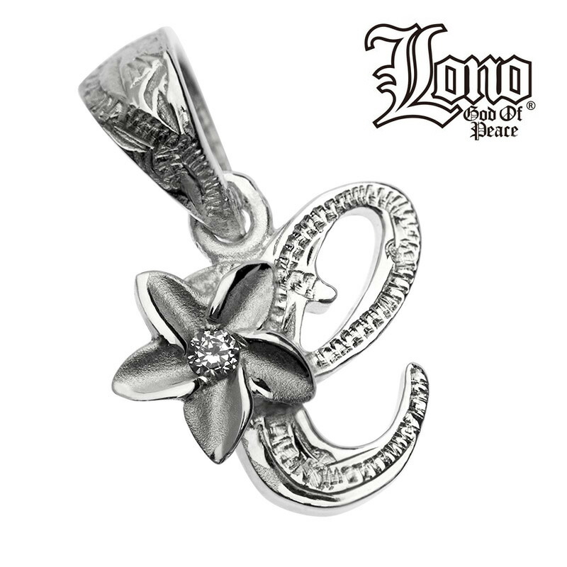 【Ｐ５倍+cpn有】ハワイアンジュエリー ネックレス ペンダントトップ ヘッド シルバー925 クリア LONO ロノ イニシャル C プルメリア 花 波 レディース ブランド プレゼント 誕生日 記念日 【送料無料】 人気 ギフト lmaハワイ 金属アレルギー ラウレア 入学 入社