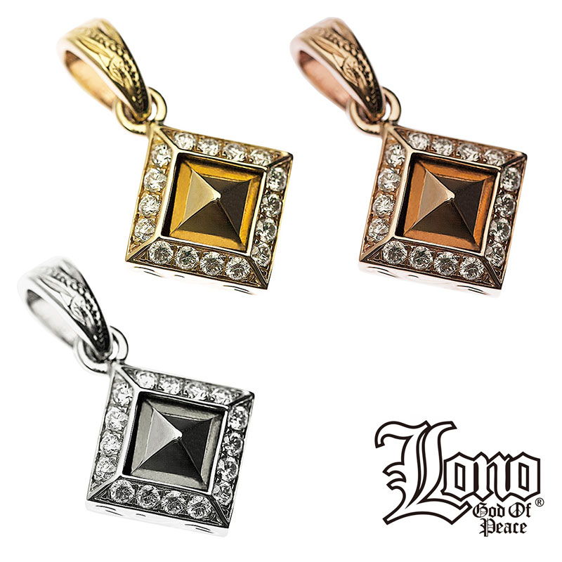 ハワイアンジュエリー ネックレス 14K イエローゴールド ピンクゴールド ホワイトゴールド ダイヤモンド LONO ロノ スクエア スタッズ 波 スクロール プルメリア メンズ レディース プレゼント 誕生日 【送料無料】 ギフト 金属アレルギー ラウレア 入学 入社