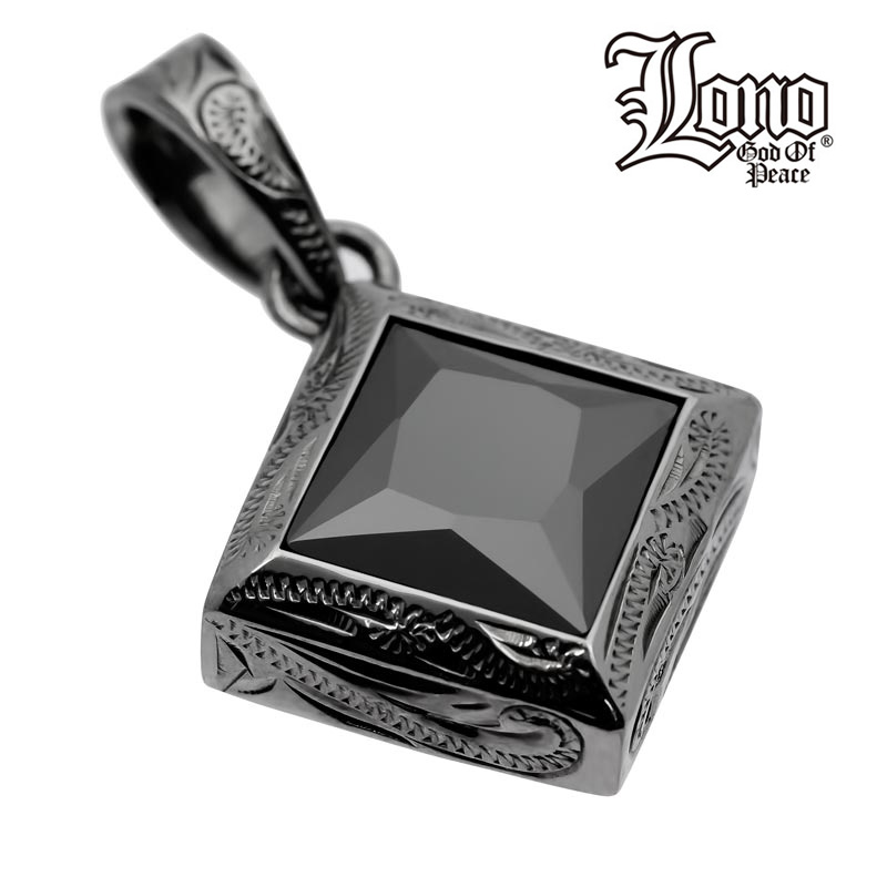 ハワイアンジュエリー ネックレス ペンダントトップ ヘッド シルバー925 ブラック ロジウム コーティング ジルコニア LONO ロノ スクエア 波 プルメリア メンズ レディース プレゼント 誕生日 記念日 【送料無料】 人気 ギフト 金属アレルギー ラウレア 入学 入社