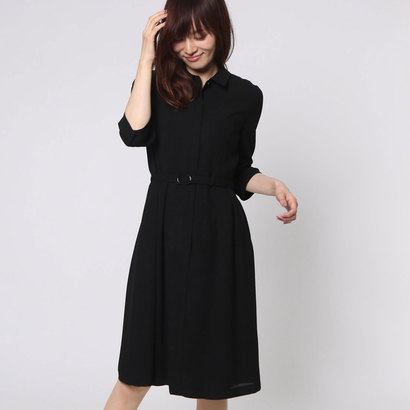楽天市場 ブラックギャラリー Black Gallery シャツ風ベルト付きサマーフォーマルワンピース ブラック ブラックフォーマル 夏用 喪服 礼服 Locomall ロコンド公式ストア