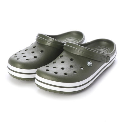 green and white crocs