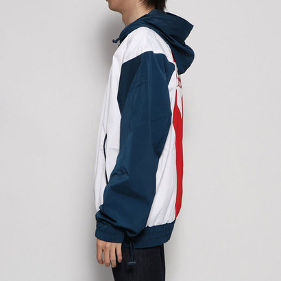 guess hooded logo windbreaker