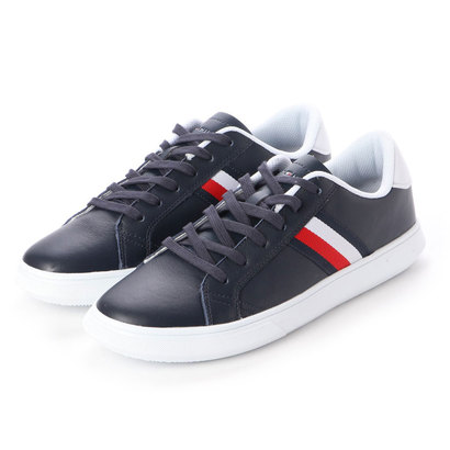 tommy hilfiger leather sneaker black