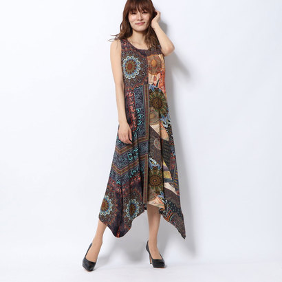 交換 返品可能 ワンピース あす楽 ワンピースノースリーブ Desigual Ilena アウトレット デシグアル アウトレット デシグアル ワンピースノースリーブ デシグアル Desigual レディースアパレル ワンピース ドレス ロコンド イエロー Locomall