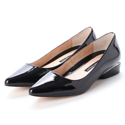 新しい到着 パラディクルール Paradis Couleur メタルプレートヒールプレーンパンプス ブラックエナメル 高い品質 Idytac Com Ar