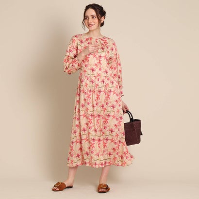 21激安通販 ワンピース アナトリエ ベビーピンク レーヨンフラワープリントワンピース Anatelier Ernestokruger Com