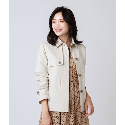 返品不可 コート ジャケット ニューヨーカー ベージュ トレンチデザインショートコート コットンナイロングログラン Marinch マリンチ Newyorker Icaroexpress Com Br