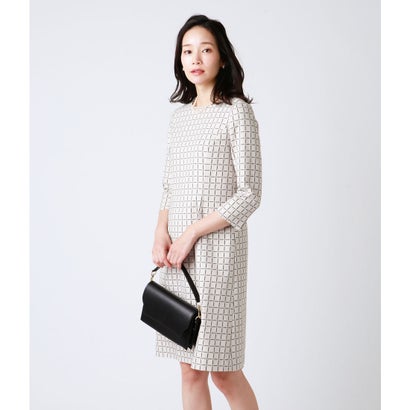 春夏新作 ニューヨーカー Newyorker アイボリー 7分袖ワンピース 先染めウィンドウペイン Ne1417ew Bronze Qa