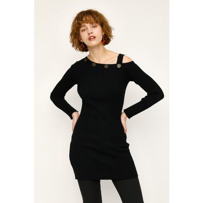 楽天市場 スライ Sly Neck Button Asymmetry Mini ワンピース ブラック Locomall ロコンド公式ストア