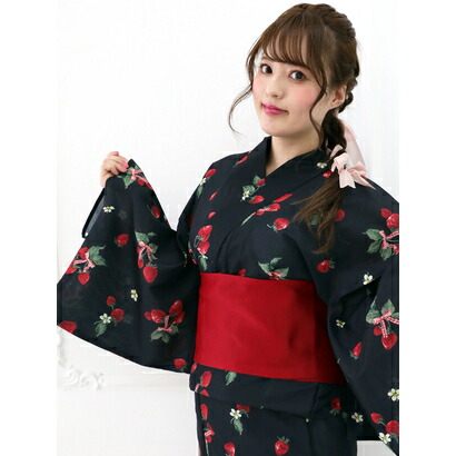 楽天市場 アンクルージュ Ank Rouge Strawberrybouquet浴衣set ブラック Locomall ロコンド公式ストア