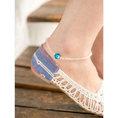 蓄光ひと粒ほたる玉アンクレット ブルー 保障できる