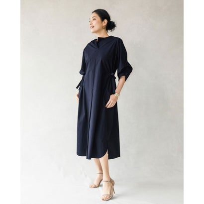 スーパーセール ワンピース ドゥクラッセ ネイビー 高密度コットン ツイストスリーブワンピ Doclasse Dgb Gov Bf