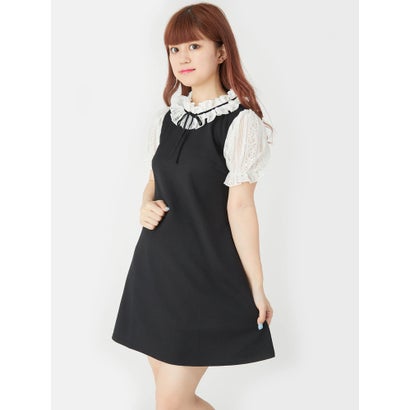 楽天市場 アンクルージュ Ank Rouge フリル衿aラインカットワンピース ブラック Locomall ロコンド公式ストア