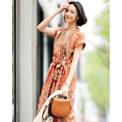 消費税無し ドゥクラッセ Doclasse テラコッタ ジャカード織 リーフ柄ワンピース Dew Quintalafrancisca Com