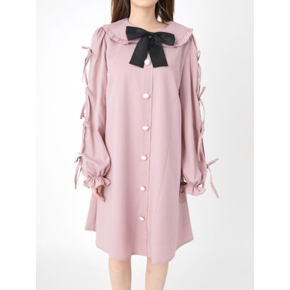 楽天市場 アンクルージュ Ank Rouge 袖リボンaラインワンピース ブルー Locomall ロコンド公式ストア