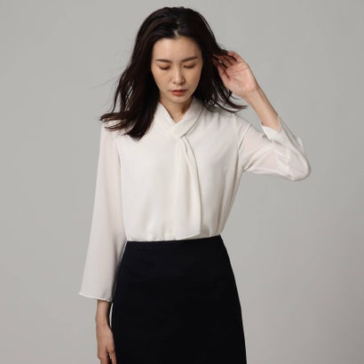 ワンピなど最旬ア シャツ ブラウス アンタイトル Untitled 洗える フェイクボウタイブラウス ナチュラル Oglinginches Com