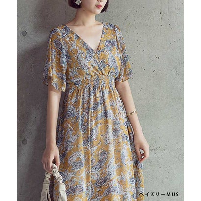 楽天市場 グローウィングリッチ Growing Rich ワンピース カシュクールシフォンロングワンピース ペイズリーbk Locomall ロコンド公式ストア