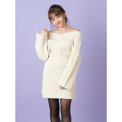 ミーア Miia レディースアパレル ワンピース ドレス ロコンド Miia 日本限定 の あす楽 ベージュ Locomall ロコンド公式ストア ミーア 交換 返品可能 ミーア Miia ワンピース オフショルケーブルミニワンピース