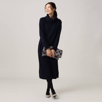 人気沸騰ブラドン Untitled 153 ネイビー L 洗える 肩ボタンタートルニットワンピース Un1285ew530 Bhashaprofs Com