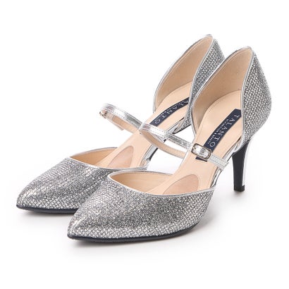 大感謝セール バイ タラントン ダイアナ シルバー光布 オープンパンプス Diana By Talanton Ta1651bw Mamanminimaliste Com