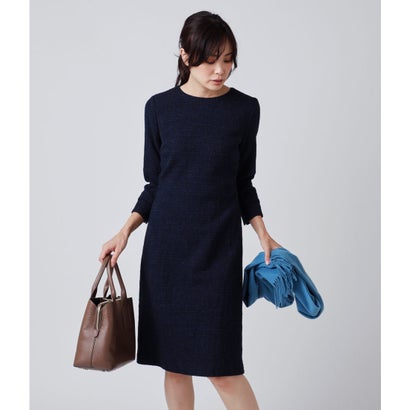 100 の保証 ワンピース ネイビー 7分袖ワンピース ラメツィード Newyorker ニューヨーカー Bncedeao Integration Gov Bf