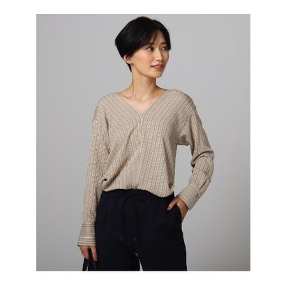 有名人芸能人 シャツ ブラウス ベージュ 洗える グラフィカルストライプブリントシャツ Untitled アンタイトル Igep Com Br