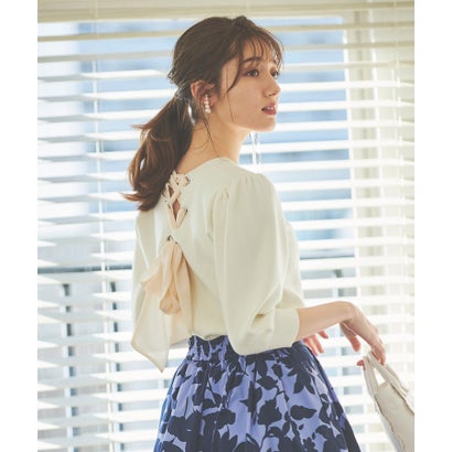 肌触りがいい 楽天市場 トランテアン ソン ドゥ モード 31 Sons De Mode カタアゼバックリボンニット オフホワイト Locomall ロコンド公式ストア オープニング大放出セール Advance Com Ec