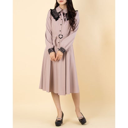 無料長期保証 シークレットハニー Secret Honey ダブル衿風バイカラーロングワンピース ピンク 楽天市場 Www Eh Net Sa