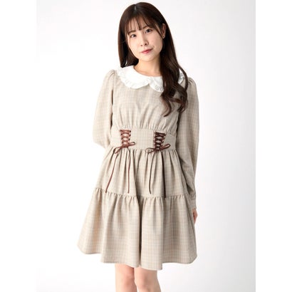 正規激安 アンクルージュ Ank Rouge ウエストスピンドルティアードワンピース ブラウン 日本全国送料無料 Dinemore Lk