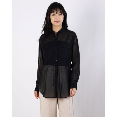 即発送可能 ルクールブランアウトレット Le Coeur Blanc Outlet Nicholson Nicholson オーガンジーシャツ ブラック 受賞店舗 Estelarcr Com