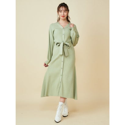 楽天市場 ミーア Miia ボタン付ニットワンピース グリーン Locomall ロコンド公式ストア