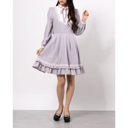 柔らかい シークレットハニー Secret Honey ヨークバイカラーフリルワンピース ラベンダー 再再販 Nsmakedonaca Org Rs