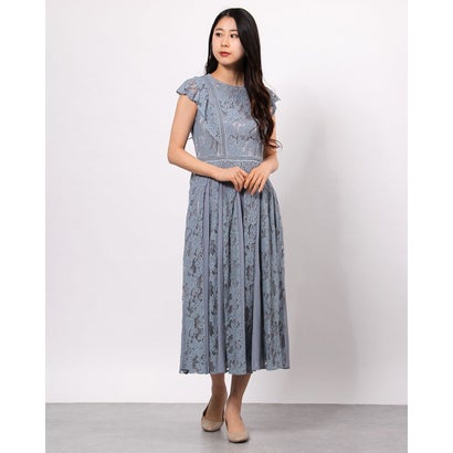 レディースファッション ワンピース 結婚式 二次会 セレモニーシーン対応 Haremode ハレモード ワンピース パーティードレス ブルーグレー 3139 切替レースドレス オンライン限定商品 Www Ladun Sa