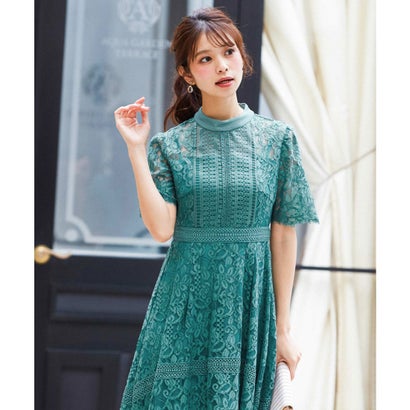 楽天市場 ニアナ Niana ケミカルレース ハシゴレース切り替え 結婚式ワンピース パーティードレス 成人式 同窓会 二次会 ドレス ダークミント Locomall ロコンド公式ストア