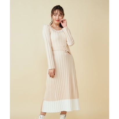 注目の福袋 ミーア Miia ベージュ 配色ニットロングワンピース Mi3495ew Qbdworks Com