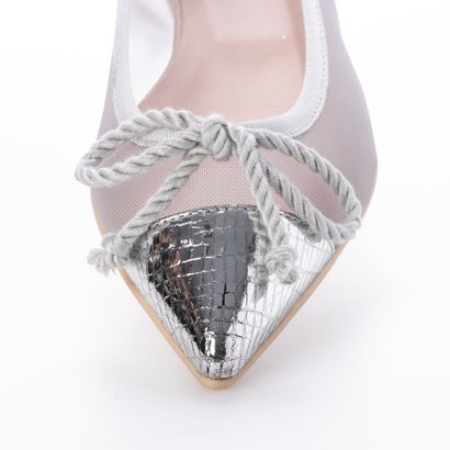 プリティ 女性バレエダンサー Prettyballerinas Ella Kismet Mesh 顎 キス座蒲団 メッシュ ポインテッドシューズ Silver Grey Marchesoni Com Br