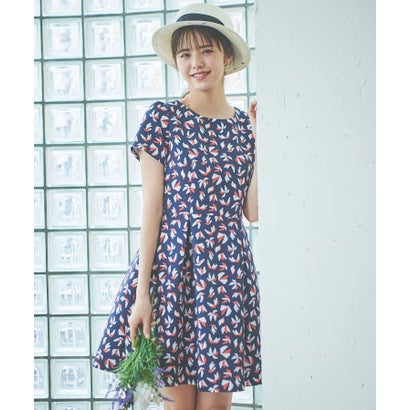 レディースファッション ワンピース 31 モード ドゥ ソン トランテアン Sons ネイビー 幾何学柄プリントワンピース Mode De 低価格で大人気の