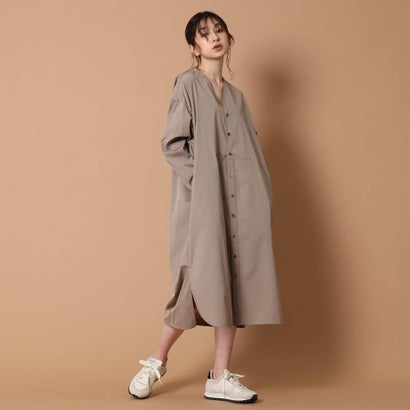 レディースファッション ワンピース ドレステリア キャメル Vネックシャツワンピース Ticca Dressterior 偉大な
