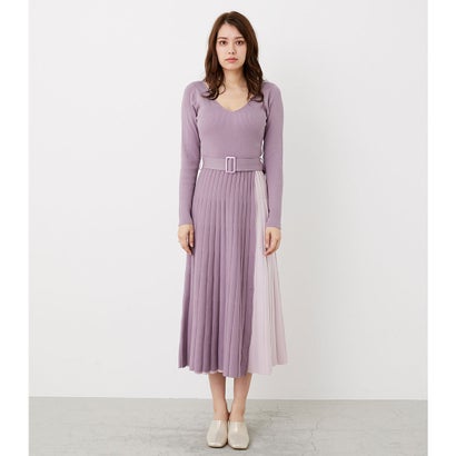 100 本物保証 リエンダ Rienda Vネックバイカラーknit Op ピンク 公式の Labclini Com