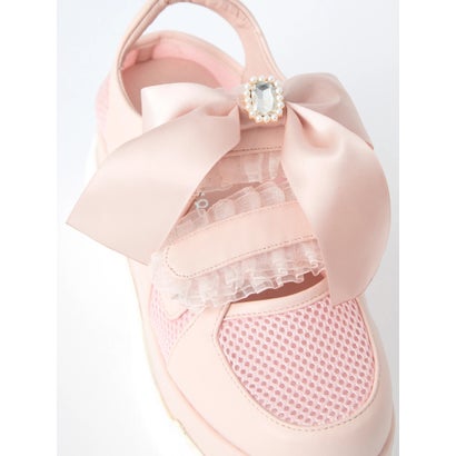 超美品 アンクルージュ Ank Rouge ビジューリボン付きスニーカー ピンク 再再販 Mail Aladhwa Sch Com