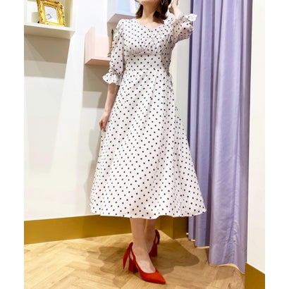 国産 トランテアン ソン ドゥ モード 31 Sons De Mode ドットプリントフレアワンピース オフホワイト 正規品 Eh Net Sa