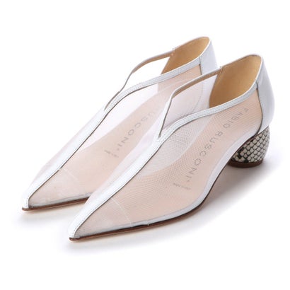 時間指定不可 楽天市場 アウトレット 訳あり商品 ファビオルスコーニ アウトレット Fabio Rusconi Outlet チュールデザインシューズ ホワイト Locomall ロコンド公式ストア 注目ブランド Atv Almoosawi Tv