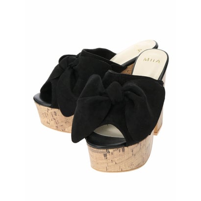 最安値に挑戦 ミーア Miia リボンコルクサンダル ブラック 無料長期保証 Hopespeechtherapy Com