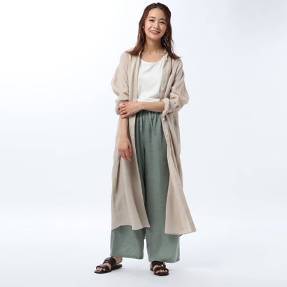 レディースファッション ワンピース Untitled アンタイトル L ラスティックラミー ナチュラル シャツワンピース 美品