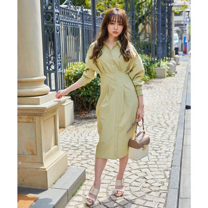 レディースファッション ワンピース 21年秋冬新作 黄緑 ウエストシェイプボリュームシャツop Service Lip リップサービス Revista Facene Com Br
