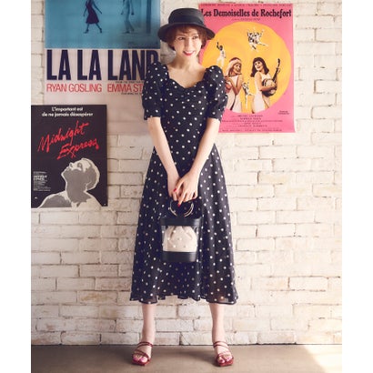 レディースファッション ワンピース 数量は多 ドゥ ソン トランテアン モード クロ コラボアイテム ドット柄プリントパフスリーブワンピース 美香 Mode De Sons 31 Coloradomaternalmentalhealth Org