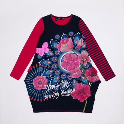 ワンピース ふるさと割 アウトレット デシグアル Desigual ワンピースロングスリーブ Tamarindo ブルー Gokartguru Com
