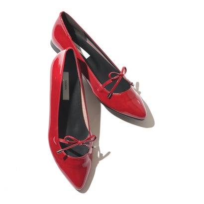ヴィリーナ Virina 晴雨兼用ポインテッドリボンコンサートダンスシューズ 朱 あす軽易 新陳代謝 返品ありうる ヴィリーナ Virina レディースシューズ バレエシューズ ロコンド Giroveloce It