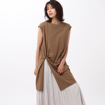 レディースファッション チュニック 100 品質保証 アンタイトル ブラウン 洗える コットン天竺 ねじりチュニック Untitled Skyforshop Com